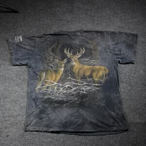 NOS Vintage the Mountain 2003 T Shirt Mens XL Gray Deer Graphic Pocket Hunting